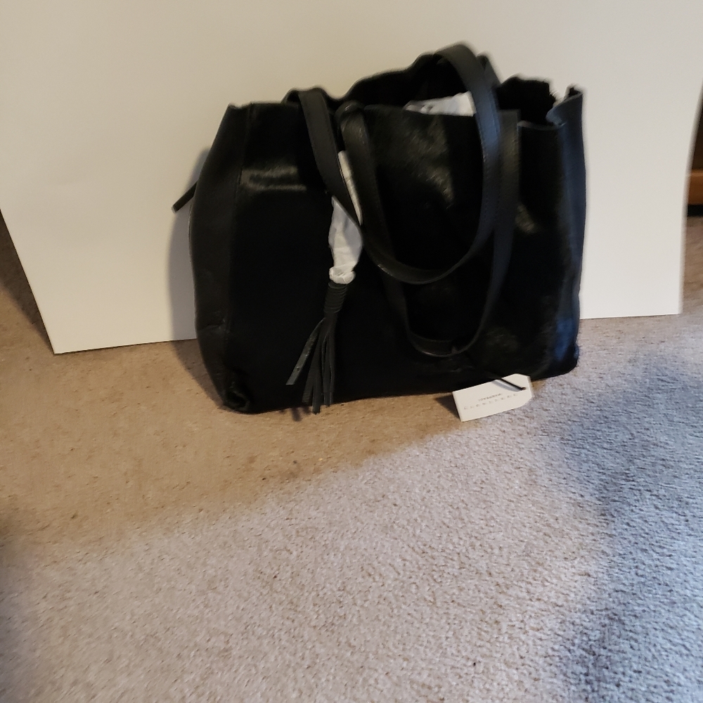 Sanctuary Leather and calf hair shoulder bag